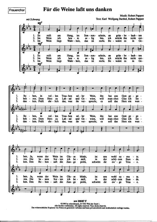 Für die Weine lasst uns danken 