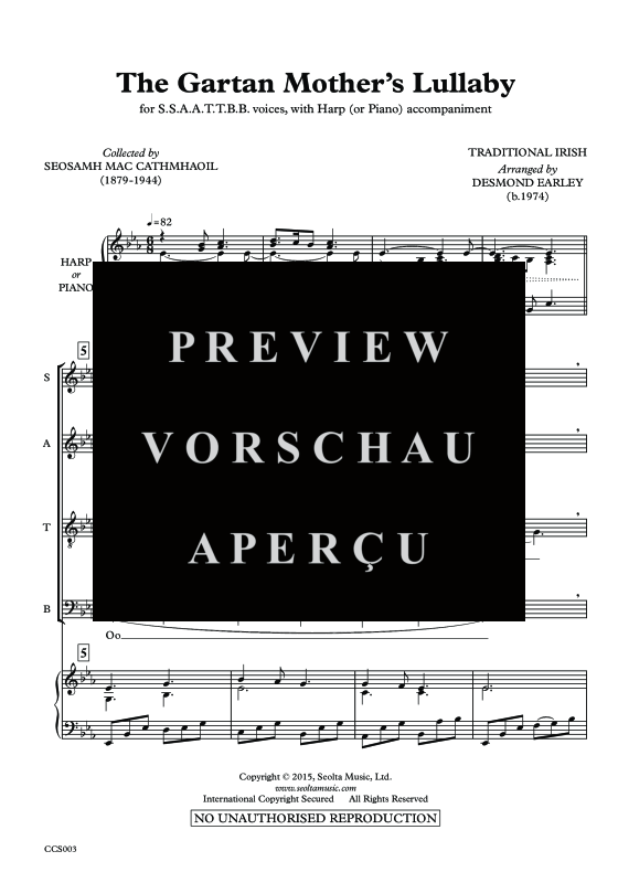 Produktgalerie: Seite 4 von 11 The Gartan Mother's Lullaby, , Gemischter Chor und Klavier/Harfe