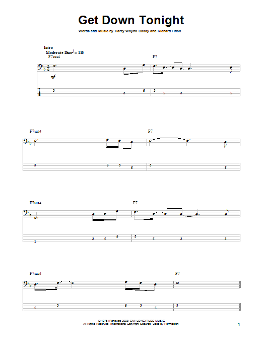 Produktgalerie: Seite 1 von 1 Get Down Tonight, KC & The Sunshine Band, E-Bass