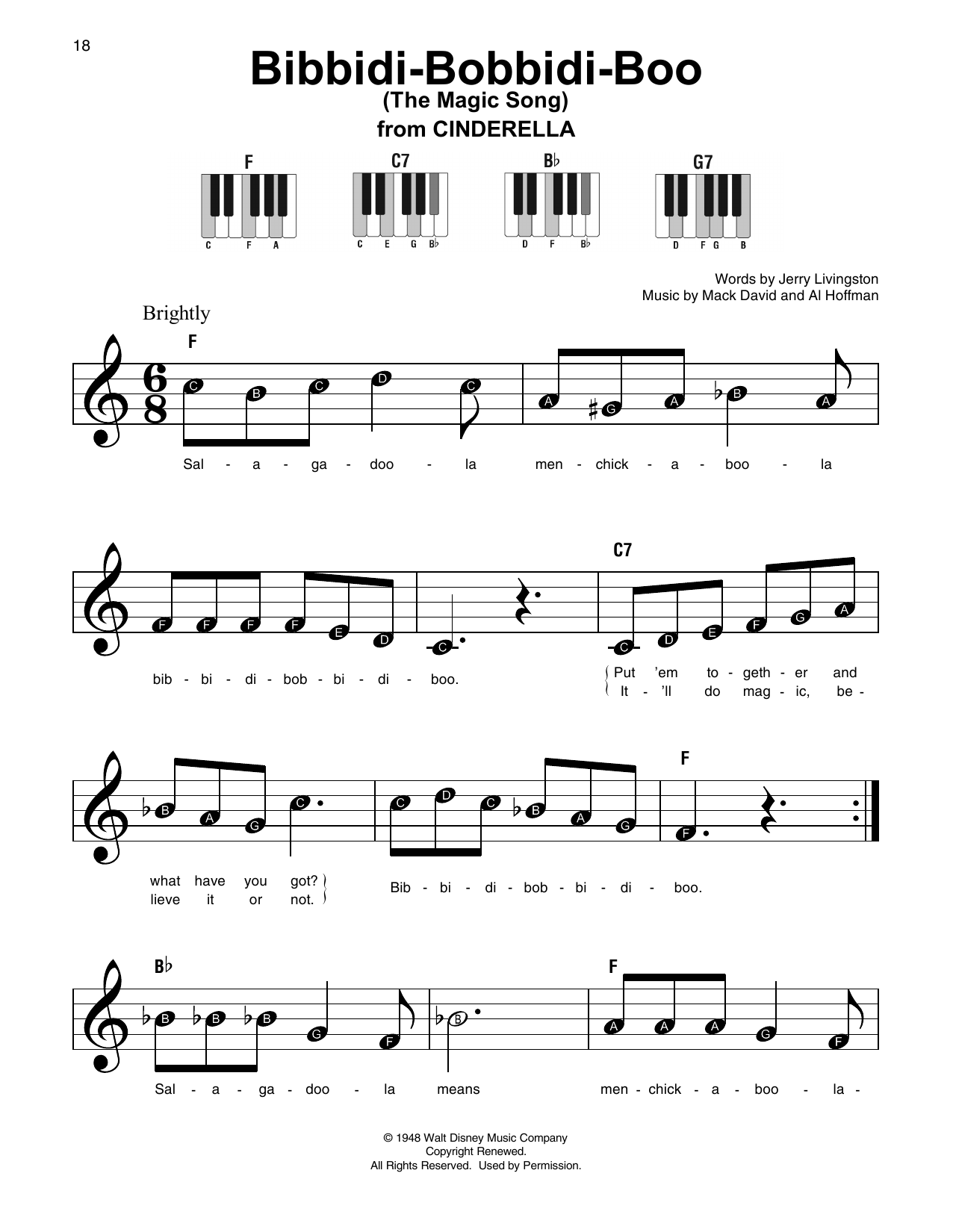 Product picture to: Bibbidi-Bobbidi-Boo (The Magic Song) (from Cinderella)