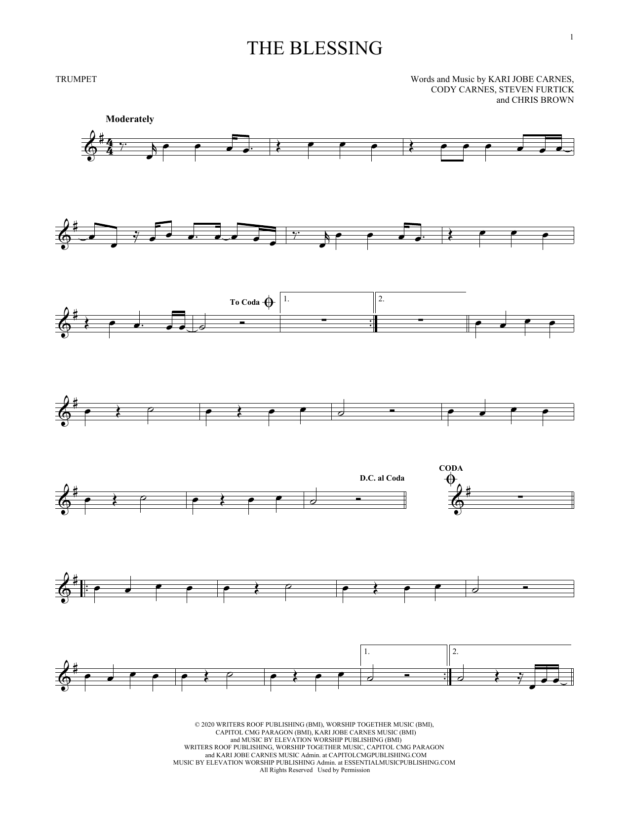 Produktgalerie: Seite 1 von 1 The Blessing, Kari Jobe, Cody Carnes & Elevation Worship, Trompete