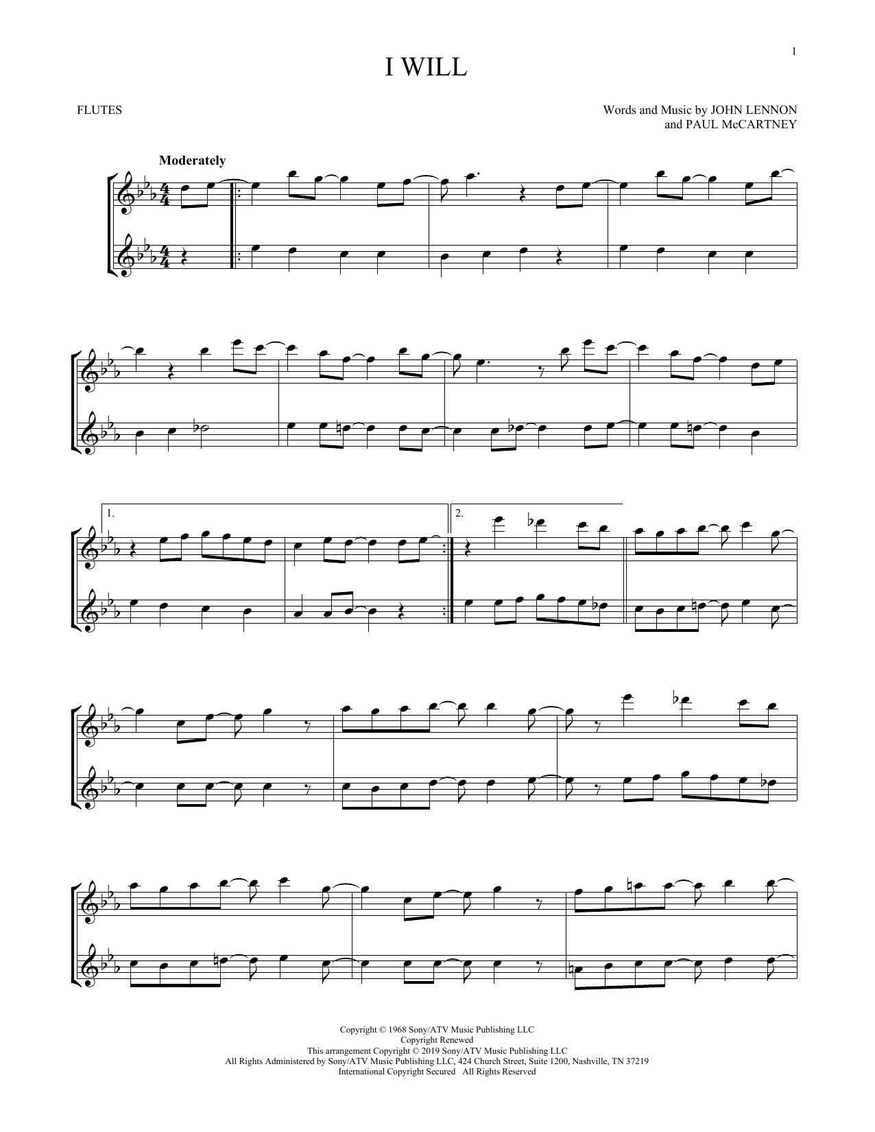 Product gallery: Page 1 of 1 I Will, The Beatles