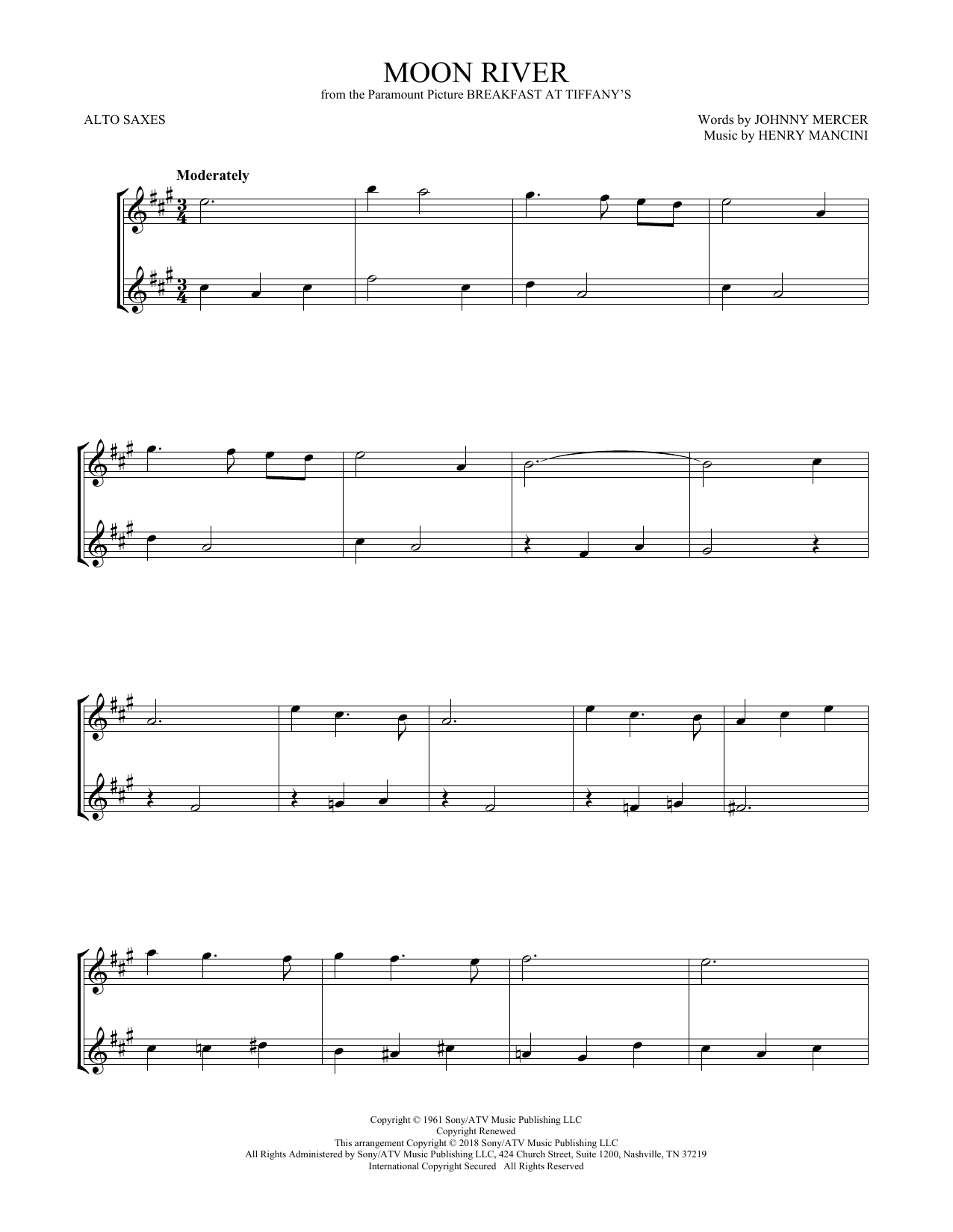 Product gallery: Page 1 of 1 Moon River, Henry Mancini