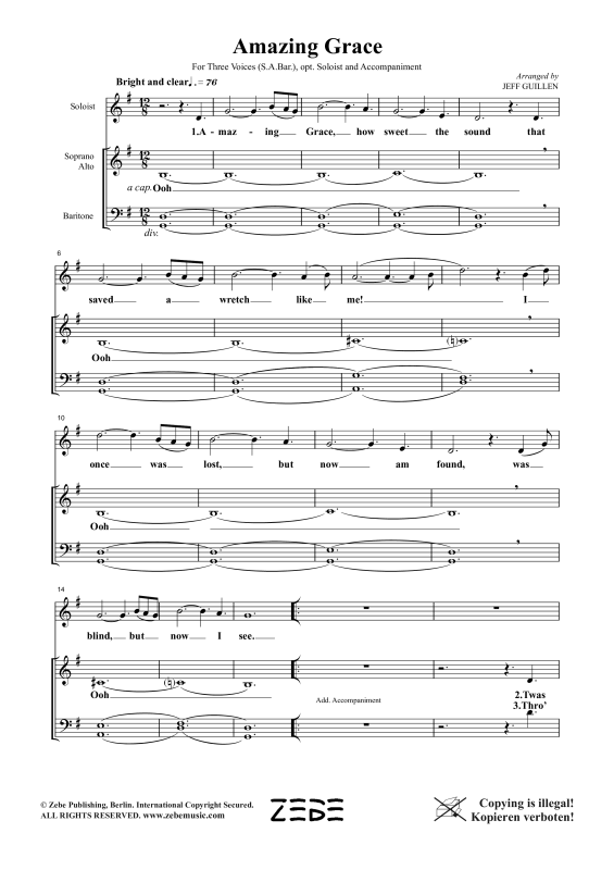 Product gallery: Page 1 of 10 Amazing Grace, , Mixed Choir Sab and Piano