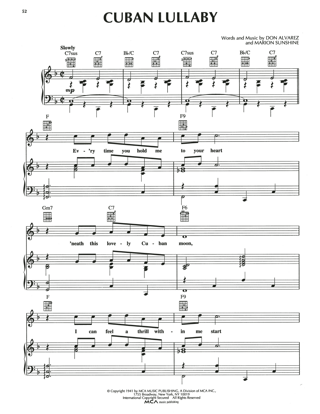 Product gallery: Page 1 of 1 Cuban Lullaby, Don Mario Alvarez