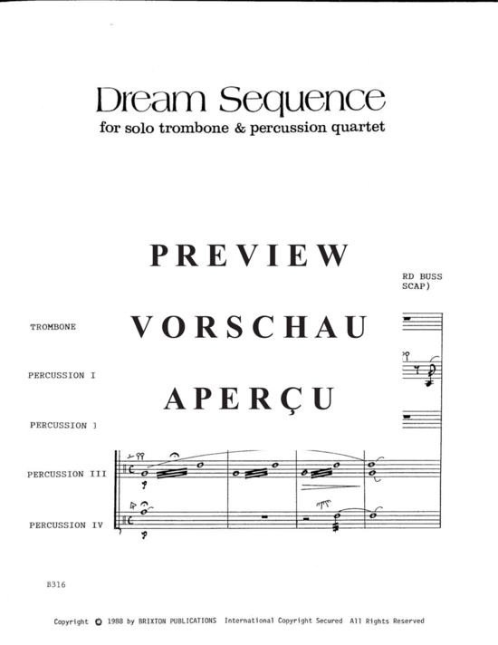 gallery: Dream Sequence , , (Soloposaune/Euphonium und 4 Schlagzeuger)