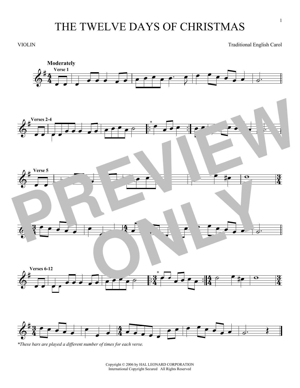 Product gallery: Page 1 of 1 The Twelve Days Of Christmas, Traditional English Carol
