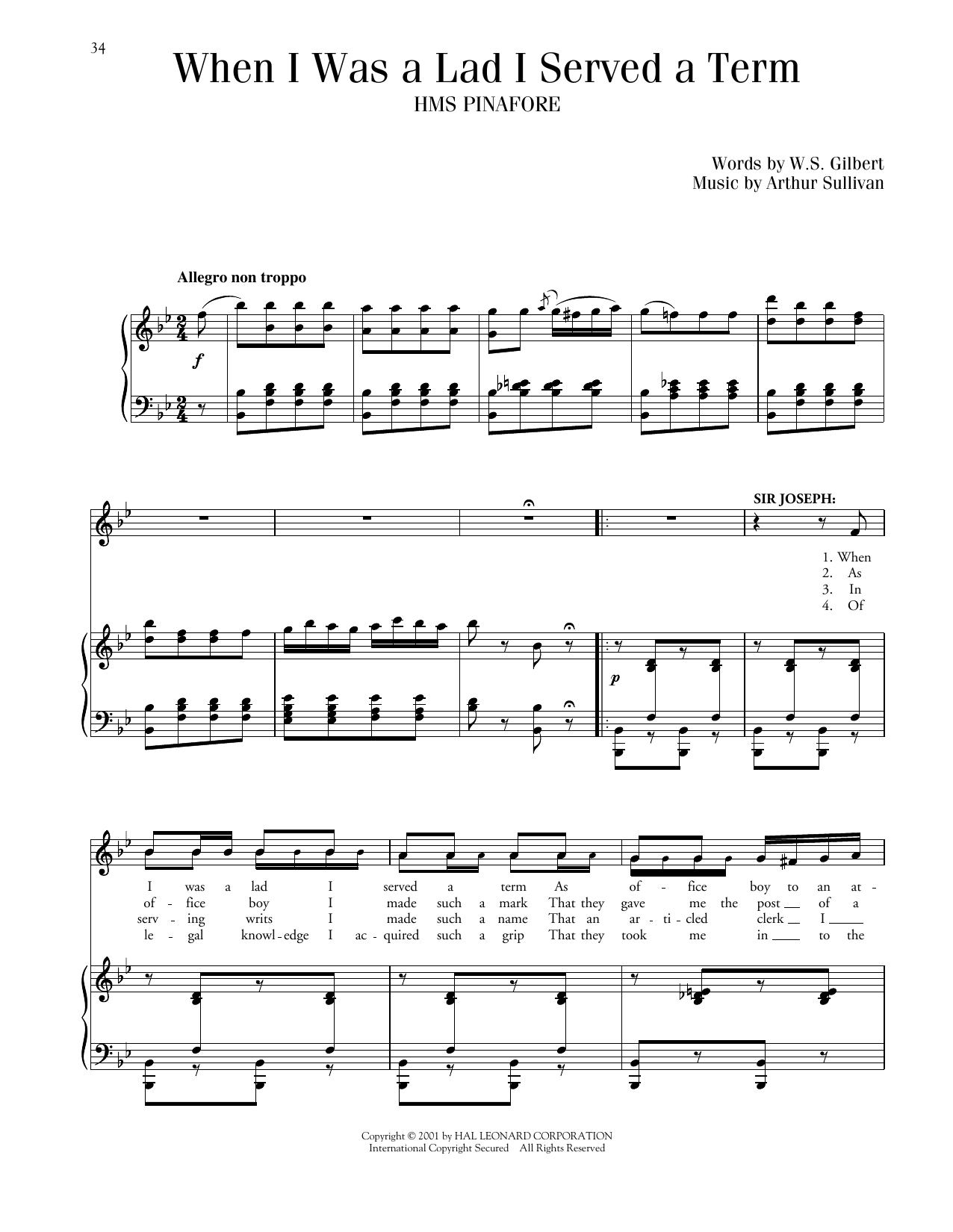 Produktbild zu: When I Was A Lad (from H.M.S. Pinafore)