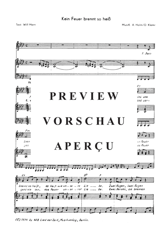 Product gallery: Page 4 of 4 Kein Feuer brennt so heiß , , Piano and Voice