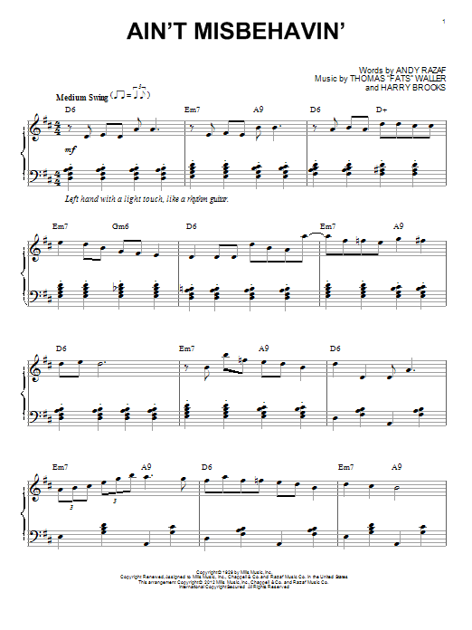 Product gallery: Page 1 of 1 Ain't Misbehavin' (arr. Brent Edstrom), Thomas "Fats" Waller