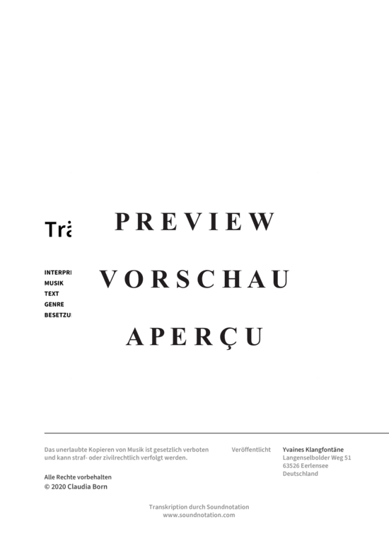 gallery: Träume, Yvaine, Vocal and Chords Leadsheet