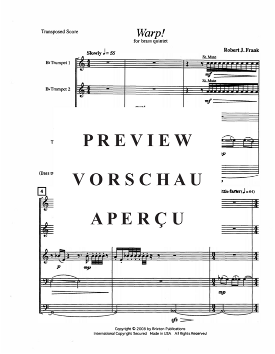 Produktgalerie: Seite 4 von 21 Warp! , , (Blechbläserquintett)