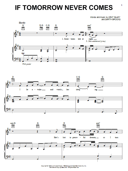 Produktgalerie: Seite 1 von 1 If Tomorrow Never Comes, Garth Brooks, Gesang, Gitarre, Klavier