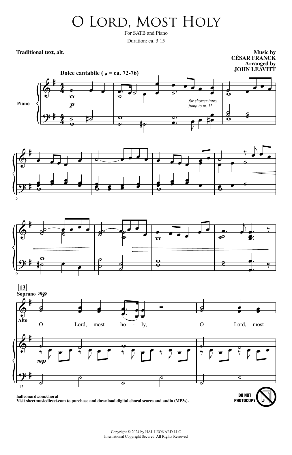 Produktgalerie: Seite 1 von 1 O Lord, Most Holy (arr. John Leavitt), César Franck, Chor