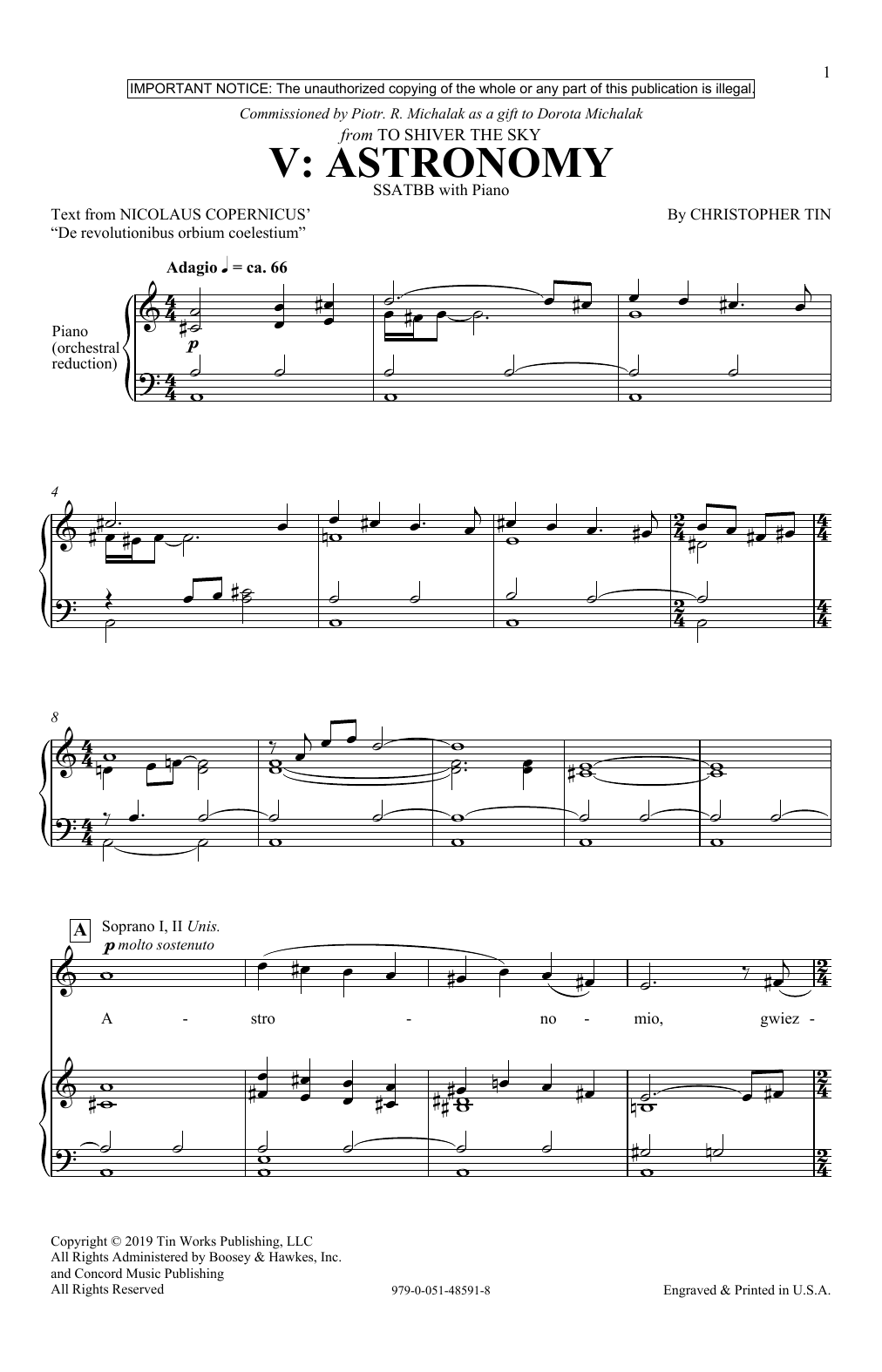 Produktbild zu: Astronomy (from To Shiver The Sky)
