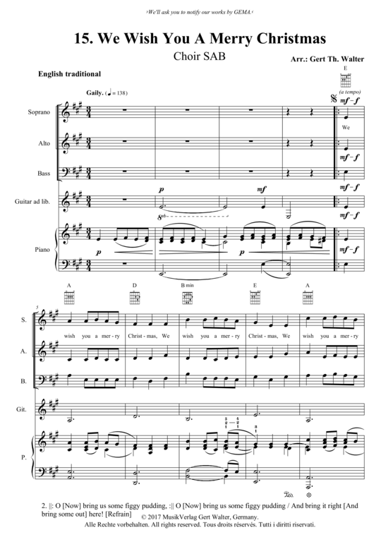 Produktbild zu: We Wish You A Merry Christmas Traditional