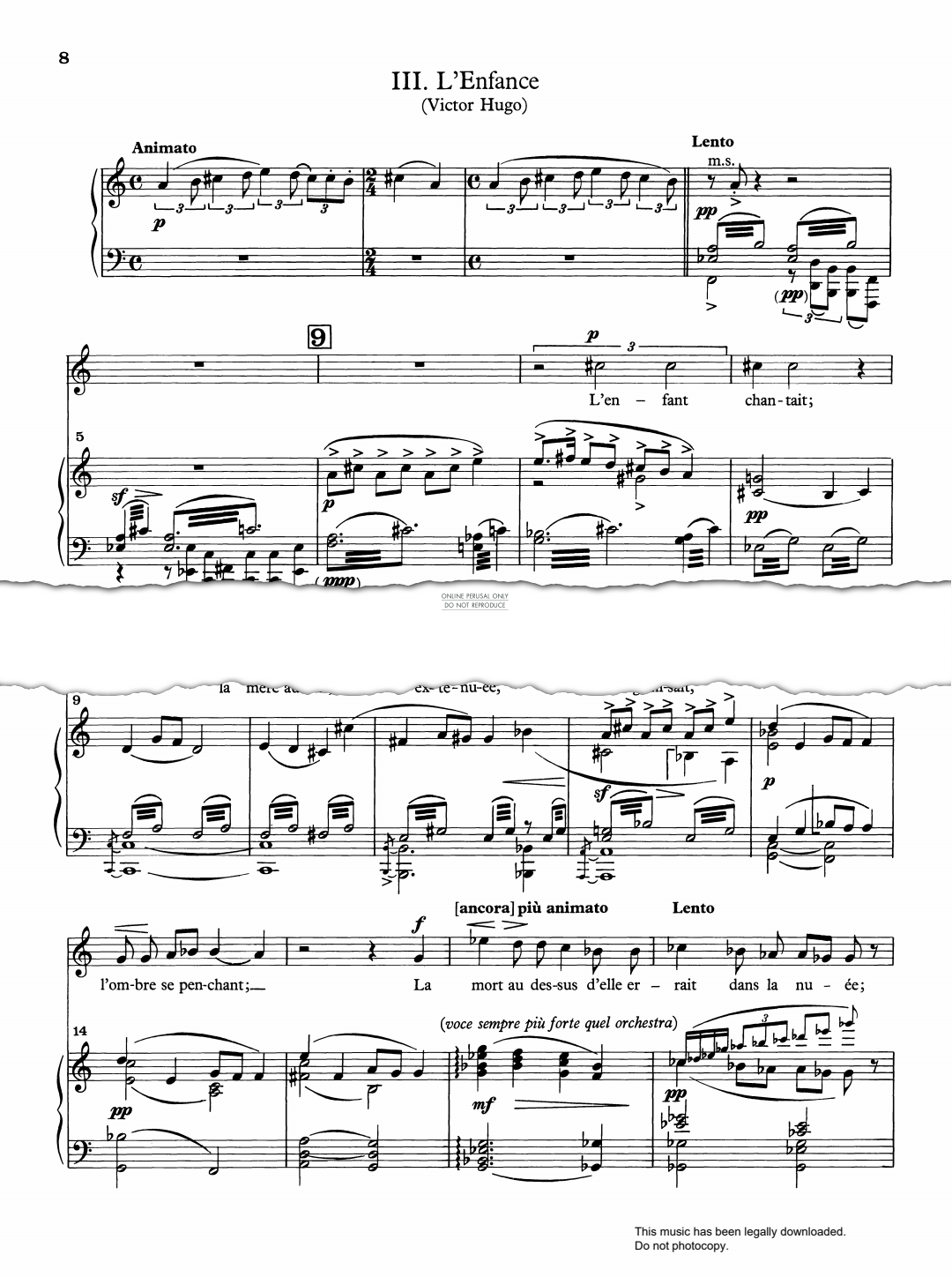 Product picture to: L'Enfance (from 'Quatre Chansons Françaises')