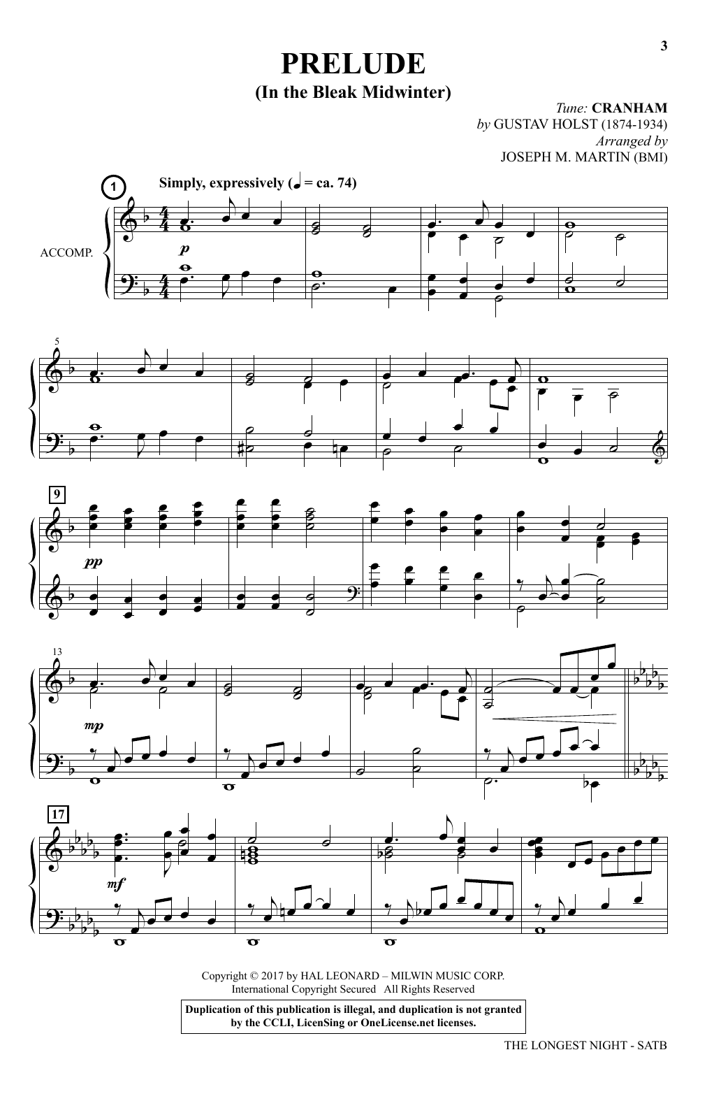 Produktgalerie: Seite 1 von 1 The Longest Night (A Service of Hope And Healing), Joseph M. Martin, Chor