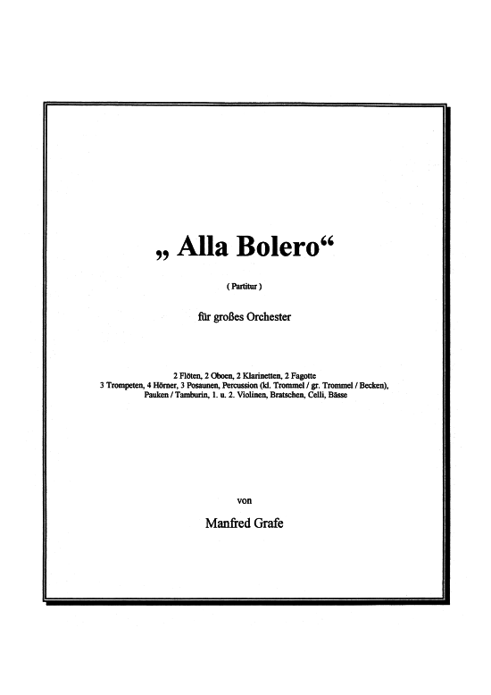 Product picture to: Alla Bolero Manfred Grafe