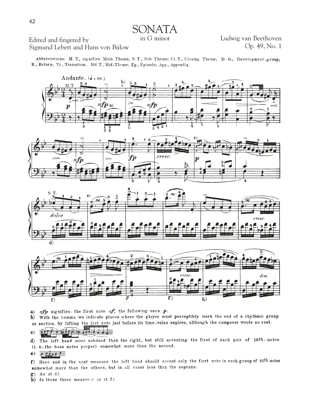 Product picture to: Sonata in G Minor, Op. 49, No. 1