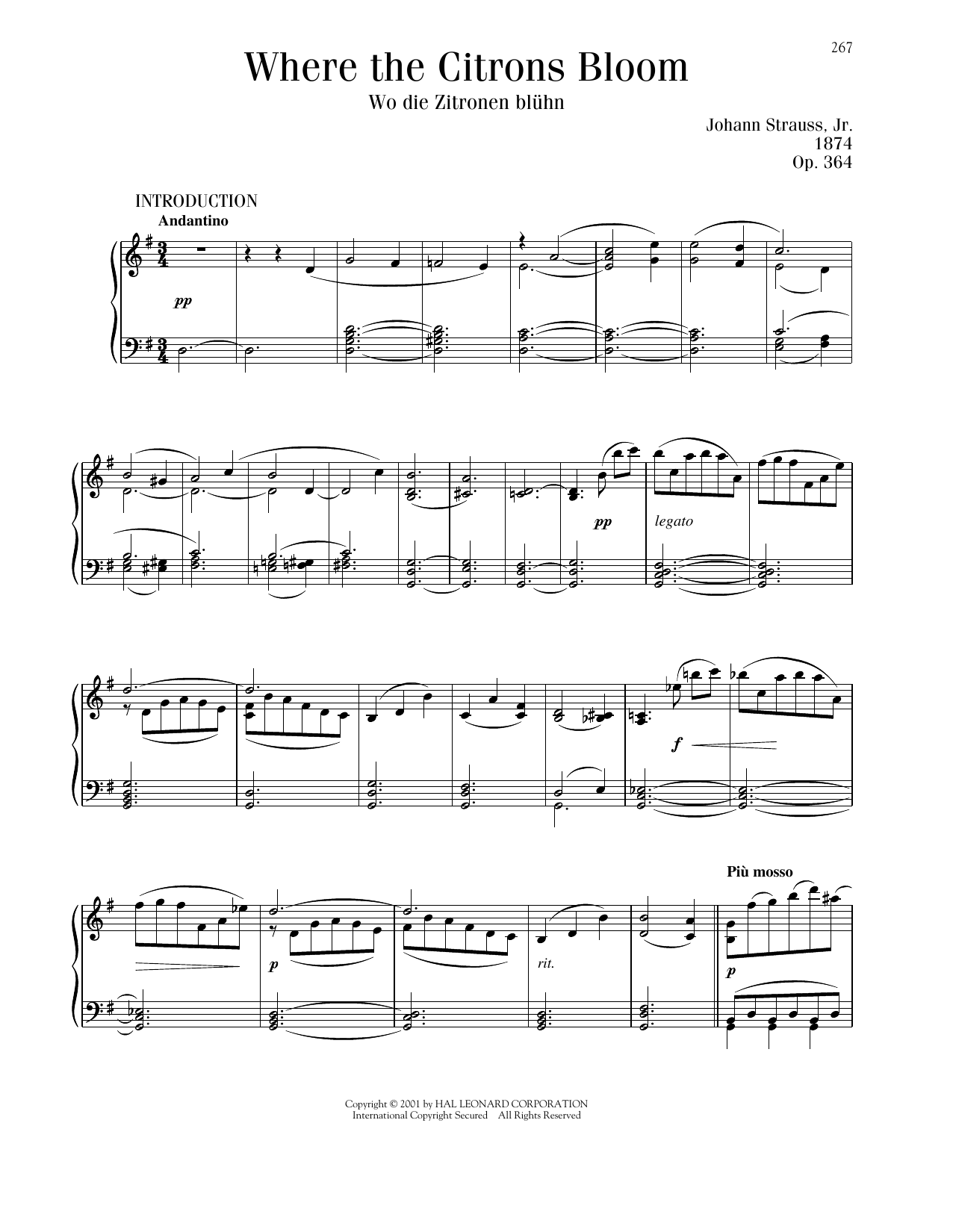 Product picture to: Where The Citrons Bloom, Op. 364