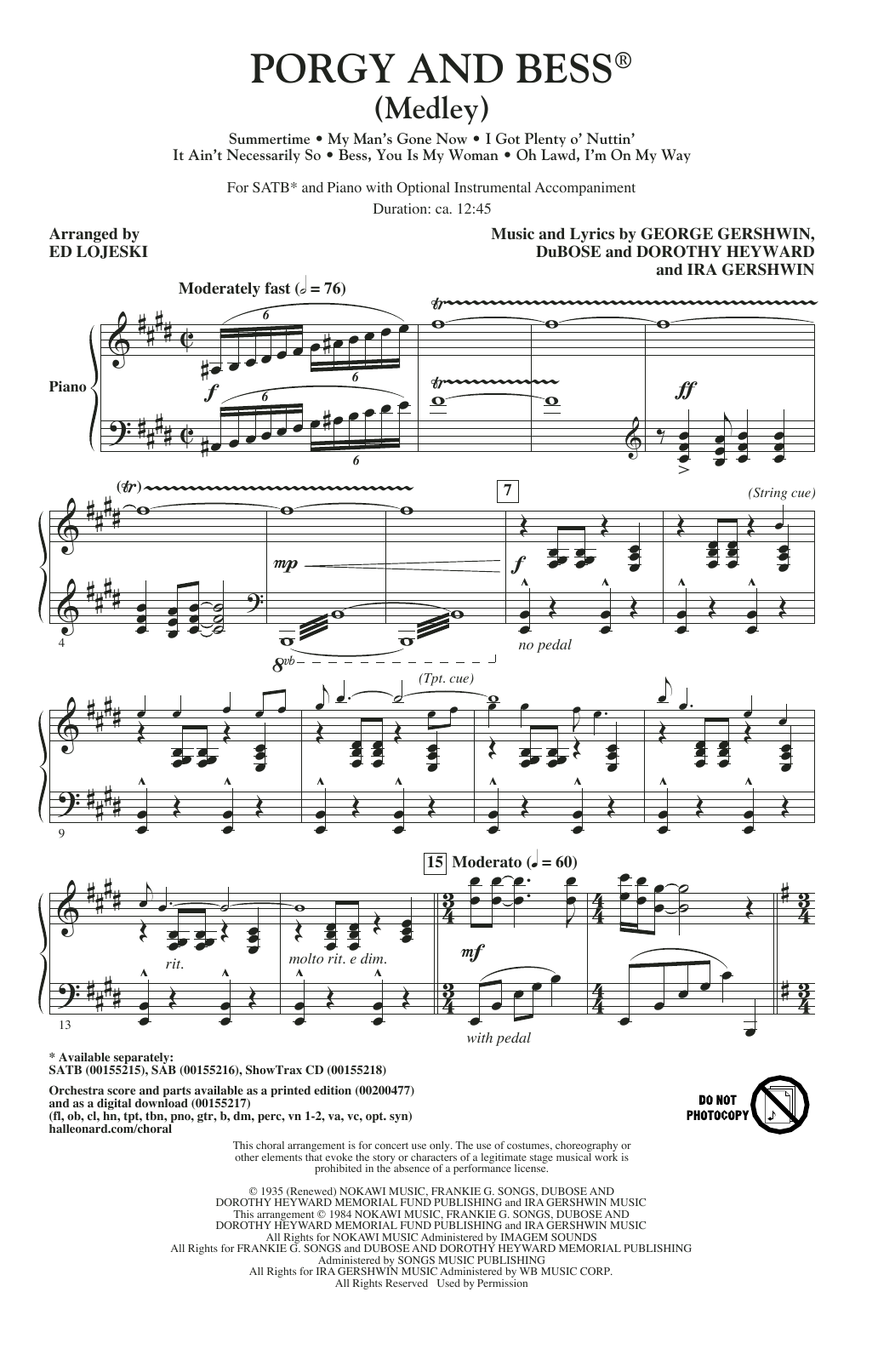 Produktbild zu: Porgy And Bess (Medley)