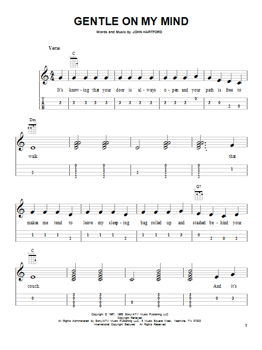 Product gallery: Page 1 of 1 Gentle On My Mind, Glen Campbell