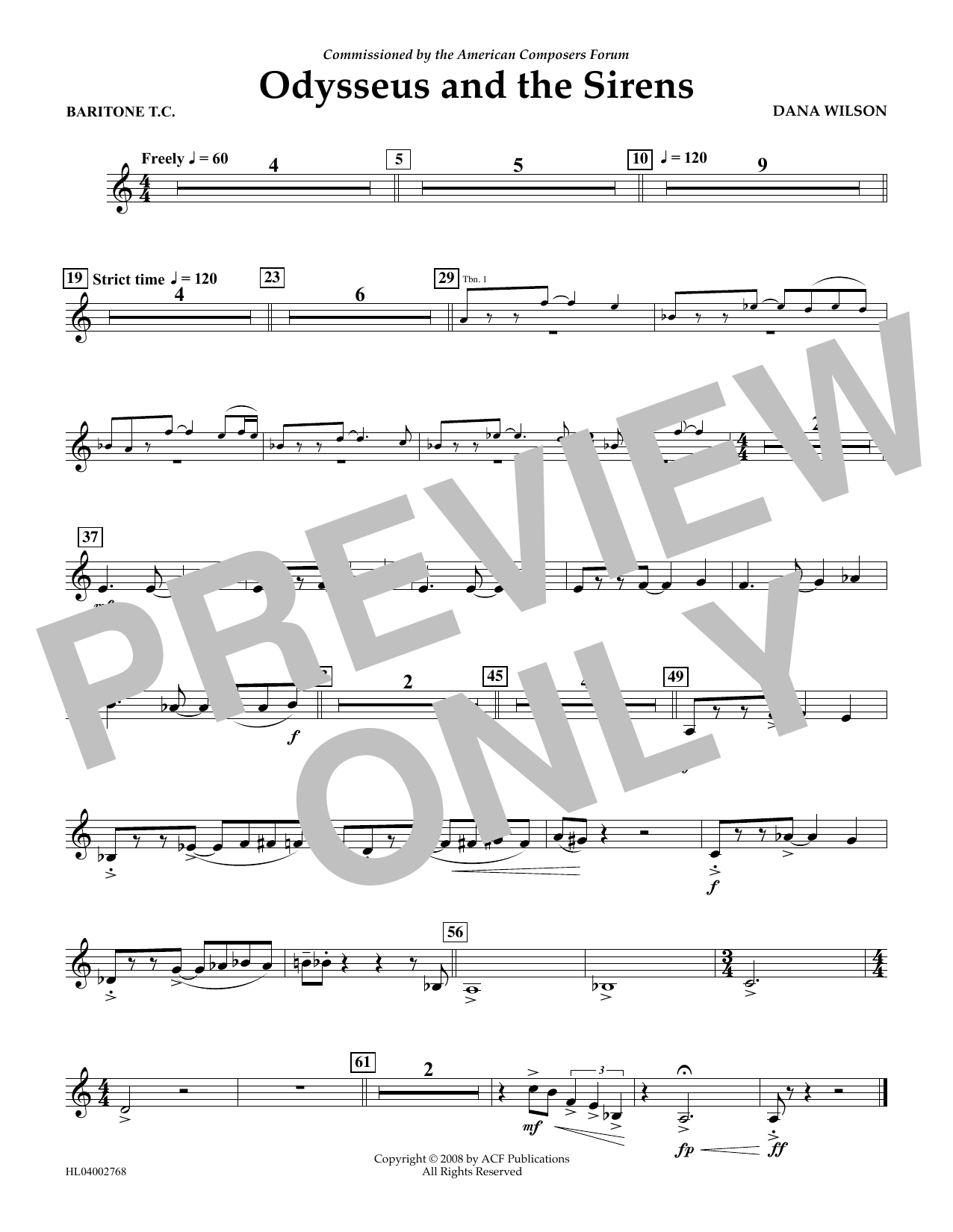 Produktbild zu: Odysseus and the Sirens - Euphonium in Treble Clef