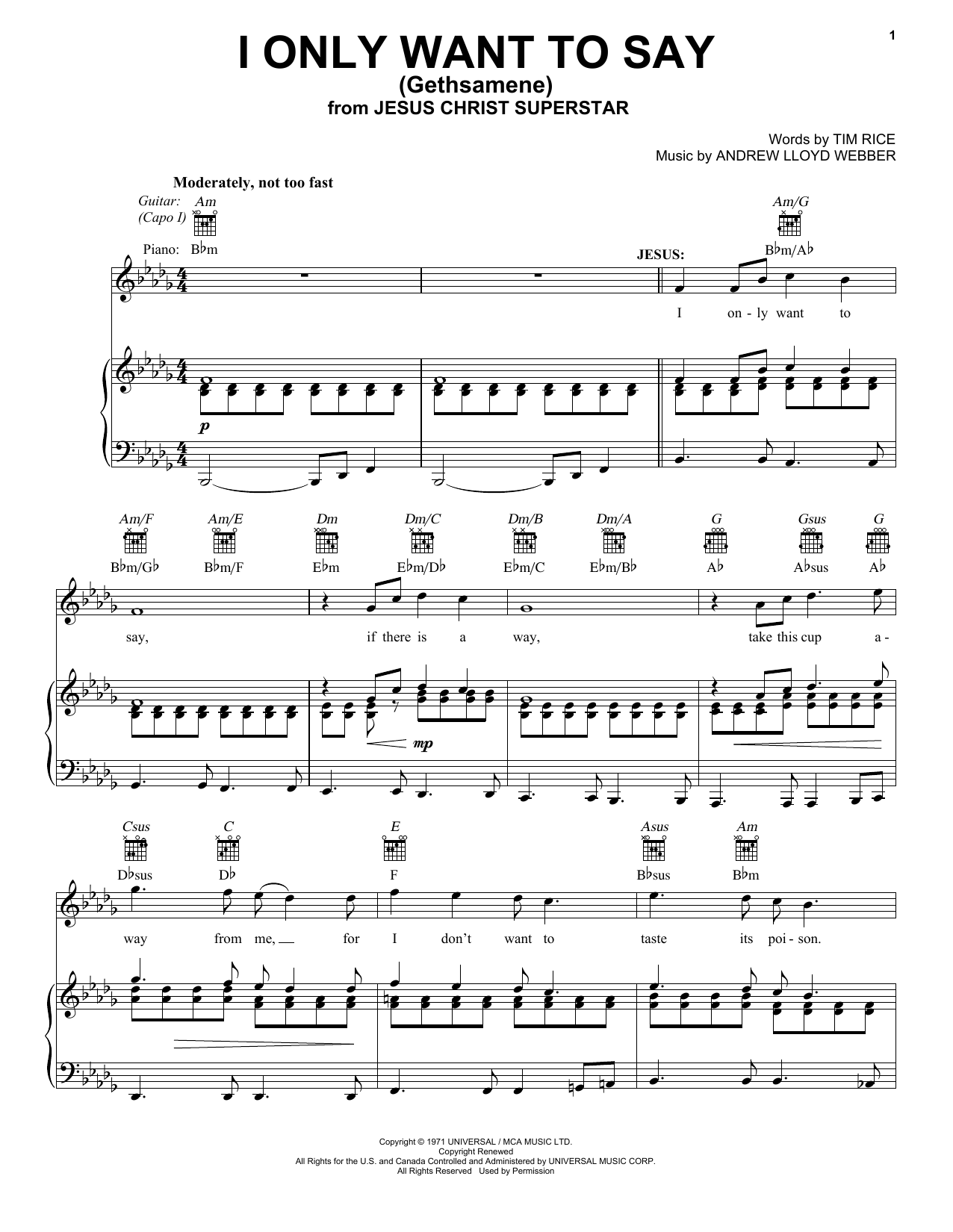 Produktbild zu: I Only Want To Say (Gethsemane)