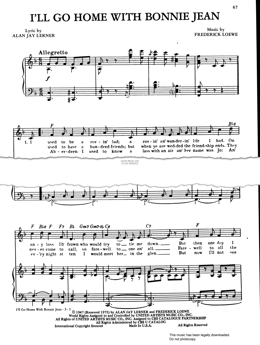 Produktbild zu: I'll Go Home with Bonnie Jean (from 'Brigadoon')