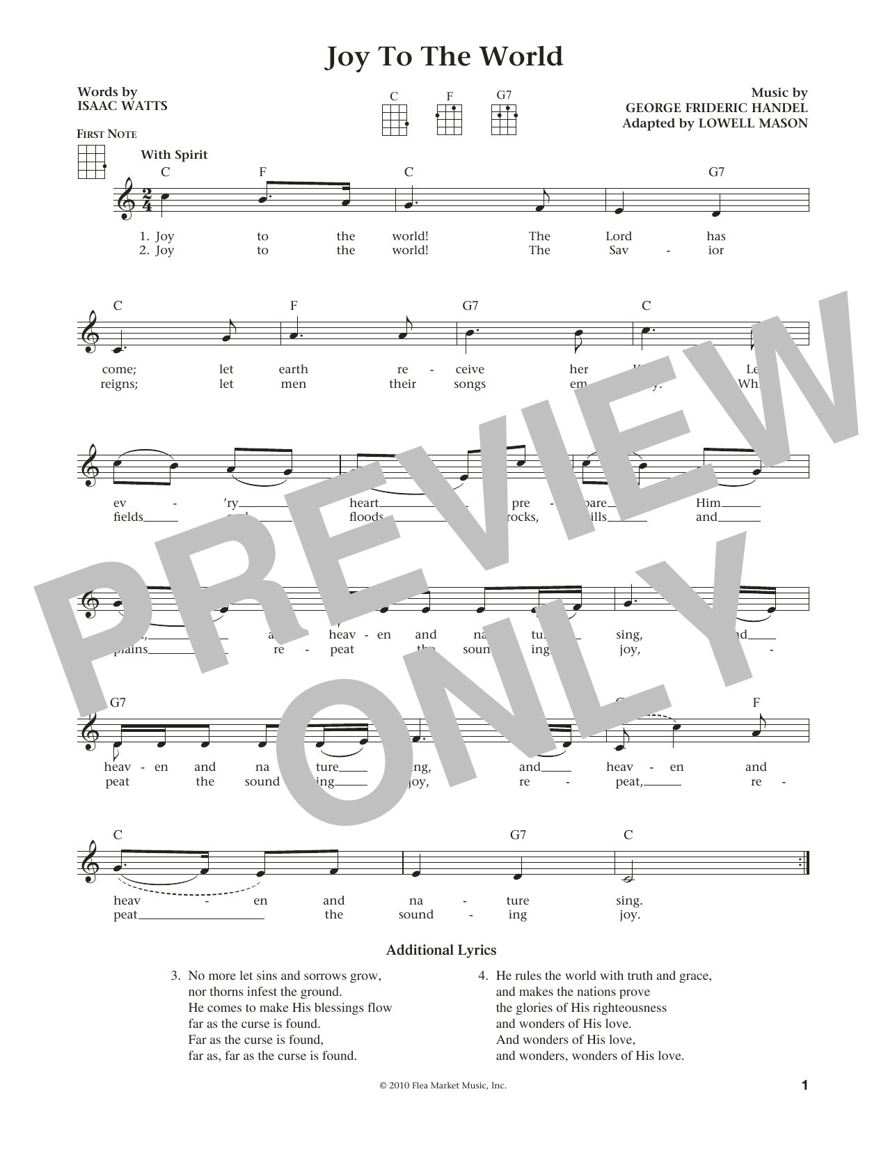 Product gallery: Page 1 of 1 Joy To The World (from The Daily Ukulele) (arr. Liz and Jim Beloff), George Frideric Handel
