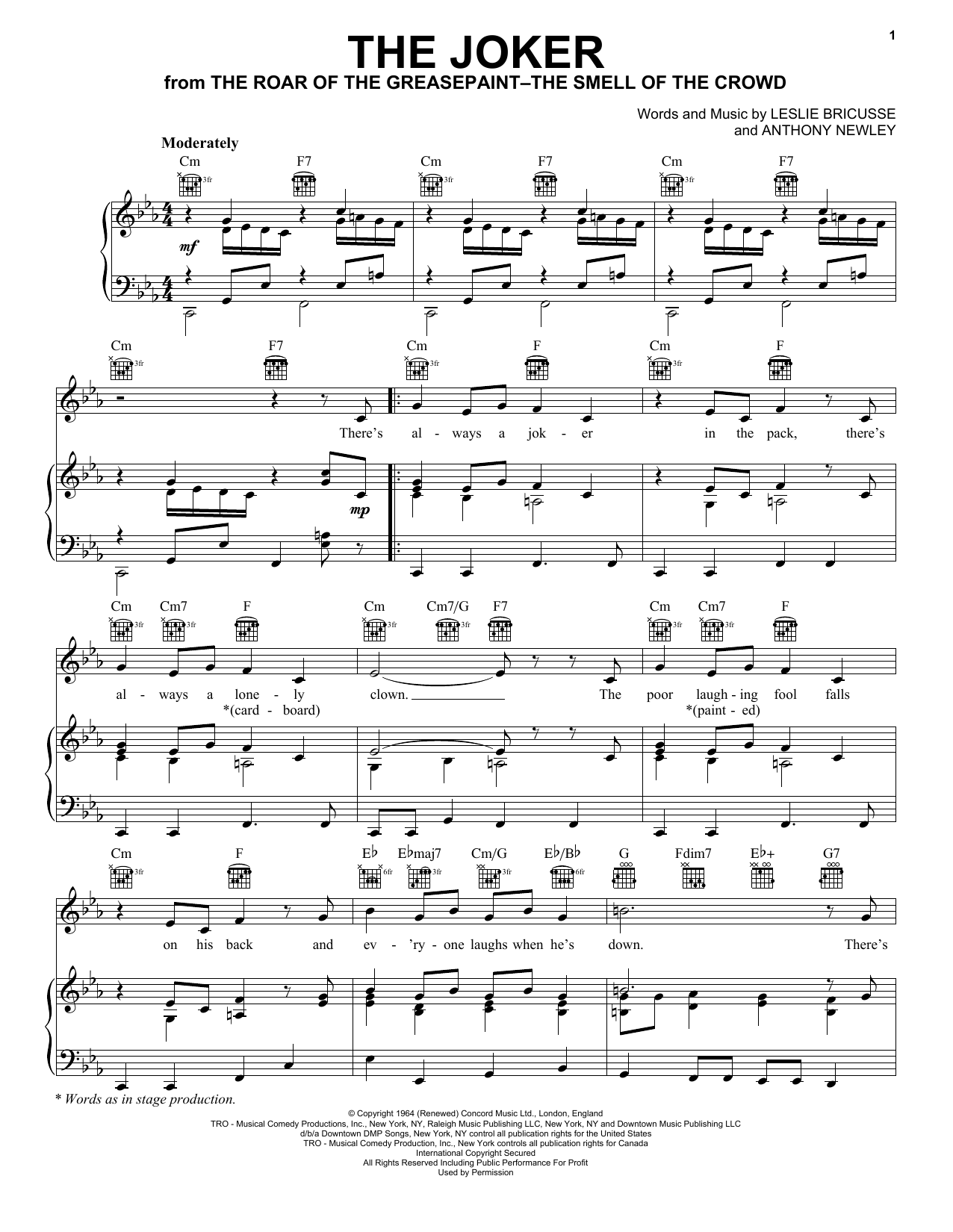 Produktbild zu: The Joker (from The Roar of the Greasepaint - The Smell of the Crowd)