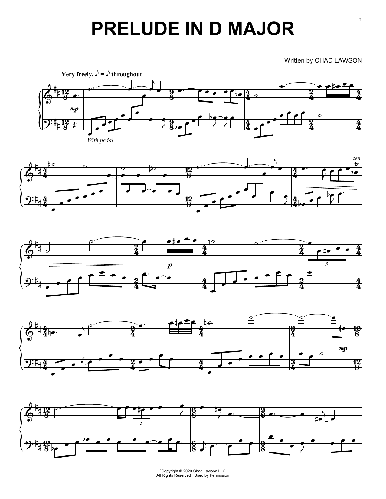 Produktgalerie: Seite 1 von 1 Prelude In D Major, Chad Lawson, Klavier