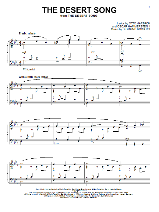 Product gallery: Page 1 of 1 The Desert Song, Otto Harbach
