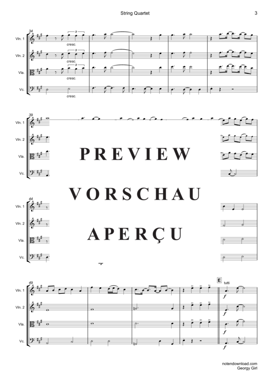 Produktgalerie: Seite 4 von 16 Georgy Girl , Seekers, The, (Streicher Quartett)