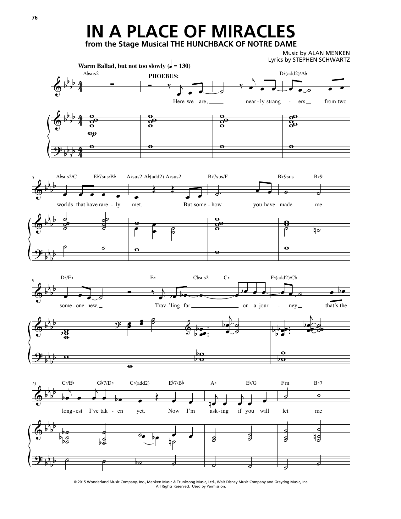 Produktbild zu: In A Place Of Miracles (from The Hunchback Of Notre Dame: A New Musical)