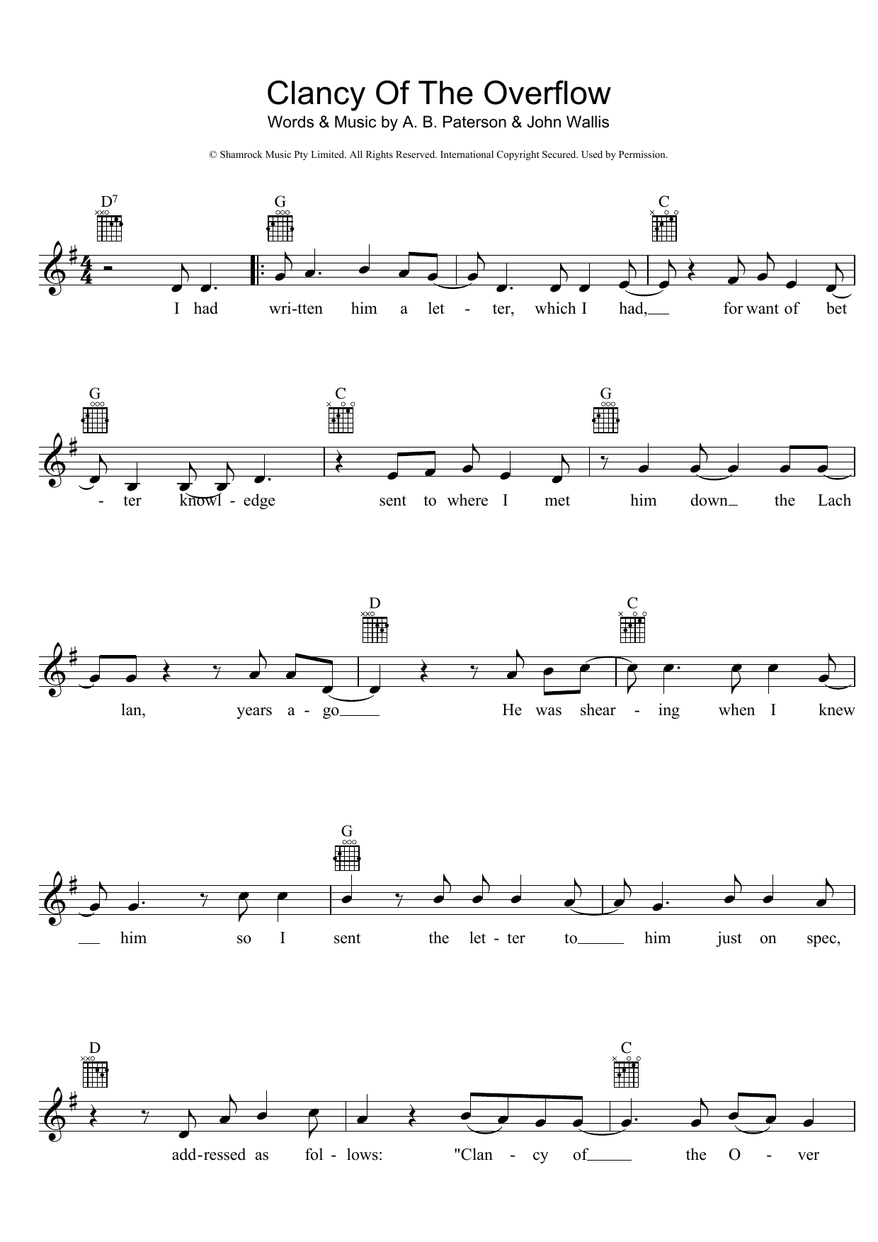 Produktgalerie: Seite 1 von 1 Clancy Of The Overflow, A.B. 'Banjo' Paterson, Melodieinstrument