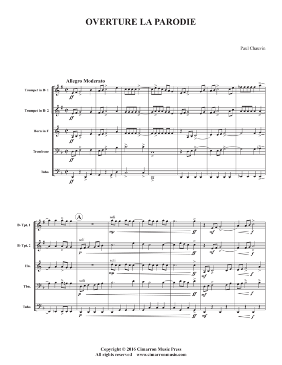 Produktbild zu: Overture la Parodie Paul Chauvin