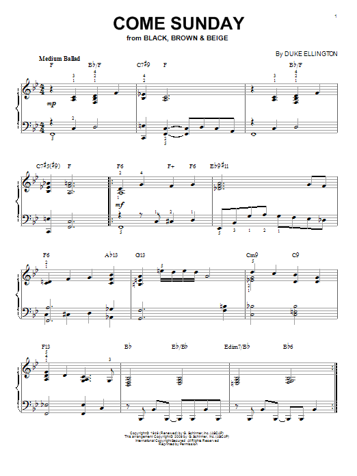 Product gallery: Page 1 of 1 Come Sunday (arr. Brent Edstrom), Duke Ellington