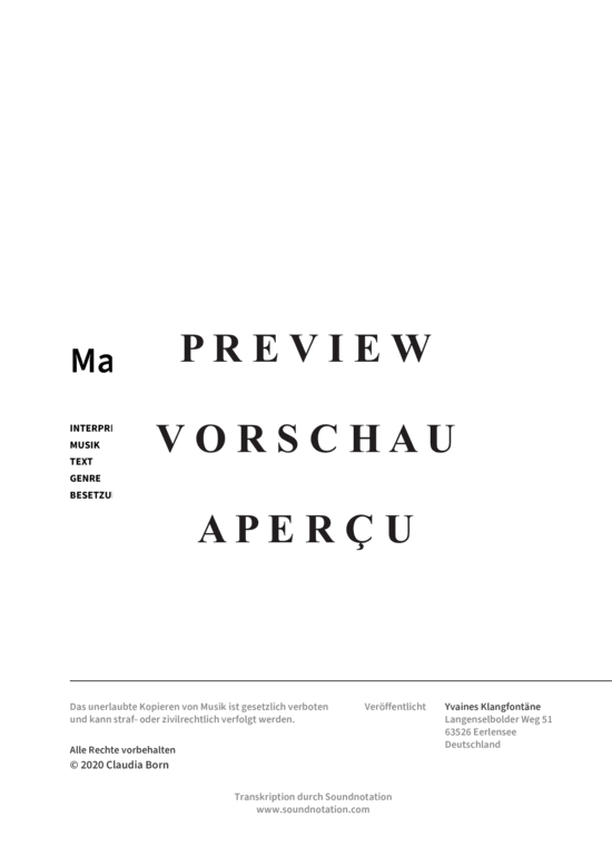 gallery: Maria, Yvaine, Vocal and Chords Leadsheet