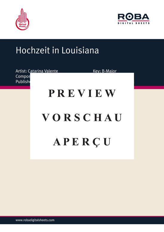 Produktgalerie: Seite 2 von 4 Hochzeit in Louisiana, Valente, 	Catarina, Klavier und Gesang
