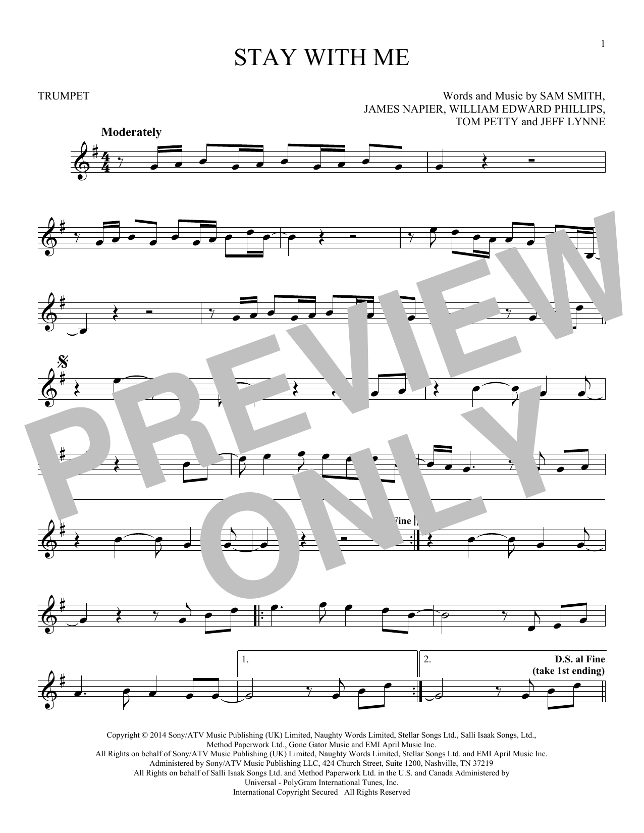 Produktgalerie: Seite 1 von 1 Stay With Me, Sam Smith, Trompete