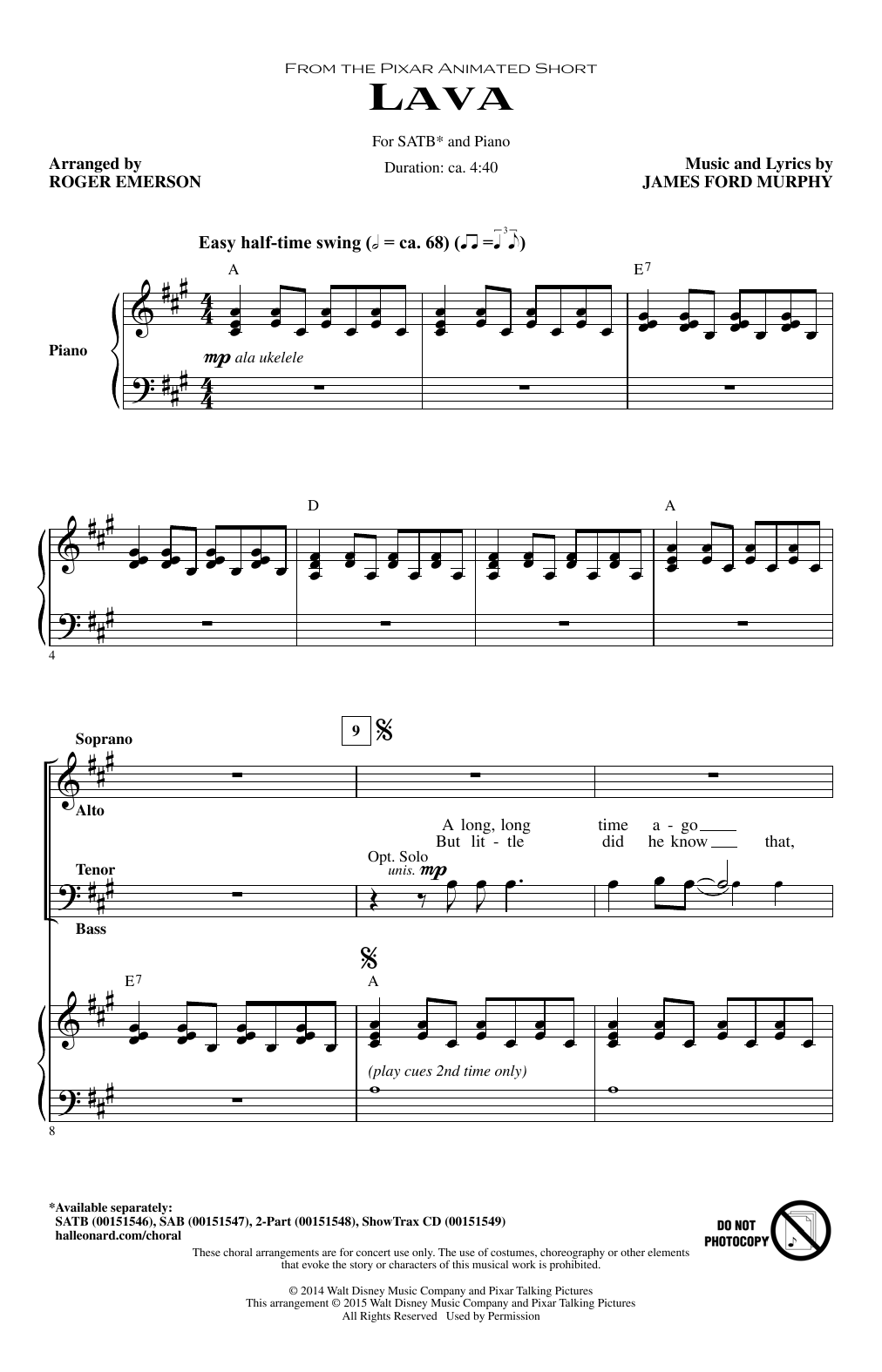 Produktbild zu: Lava (from Lava) (arr. Roger Emerson)