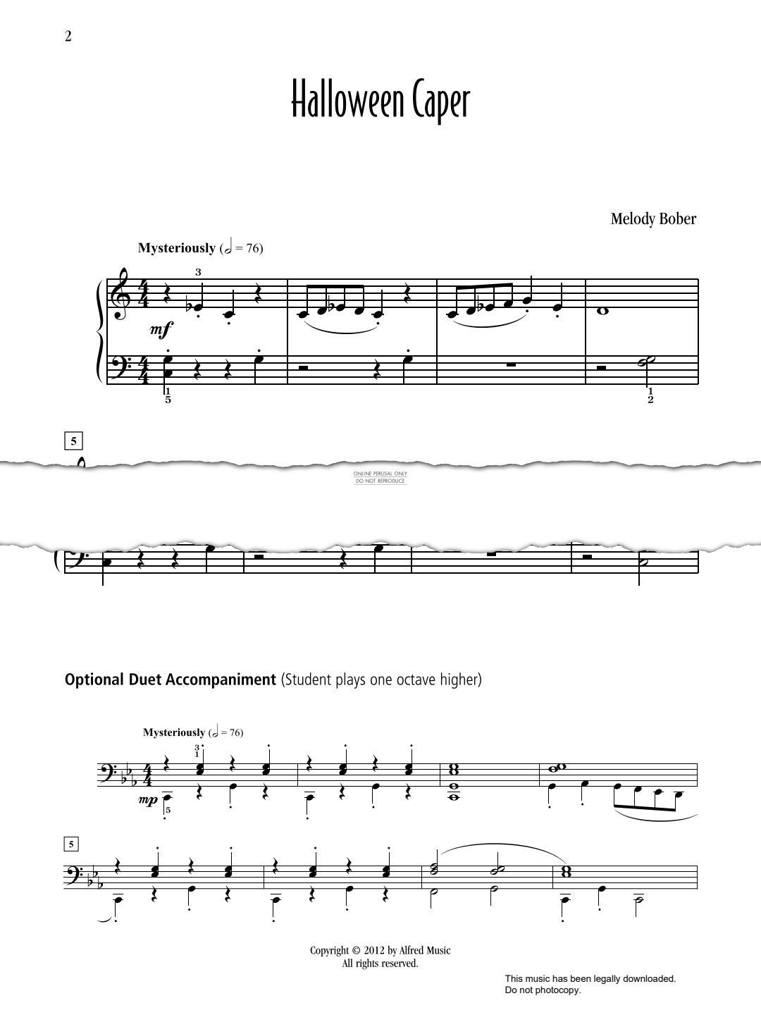 Produktgalerie: Seite 1 von 1 Halloween Caper, Melody Bober, Klavier