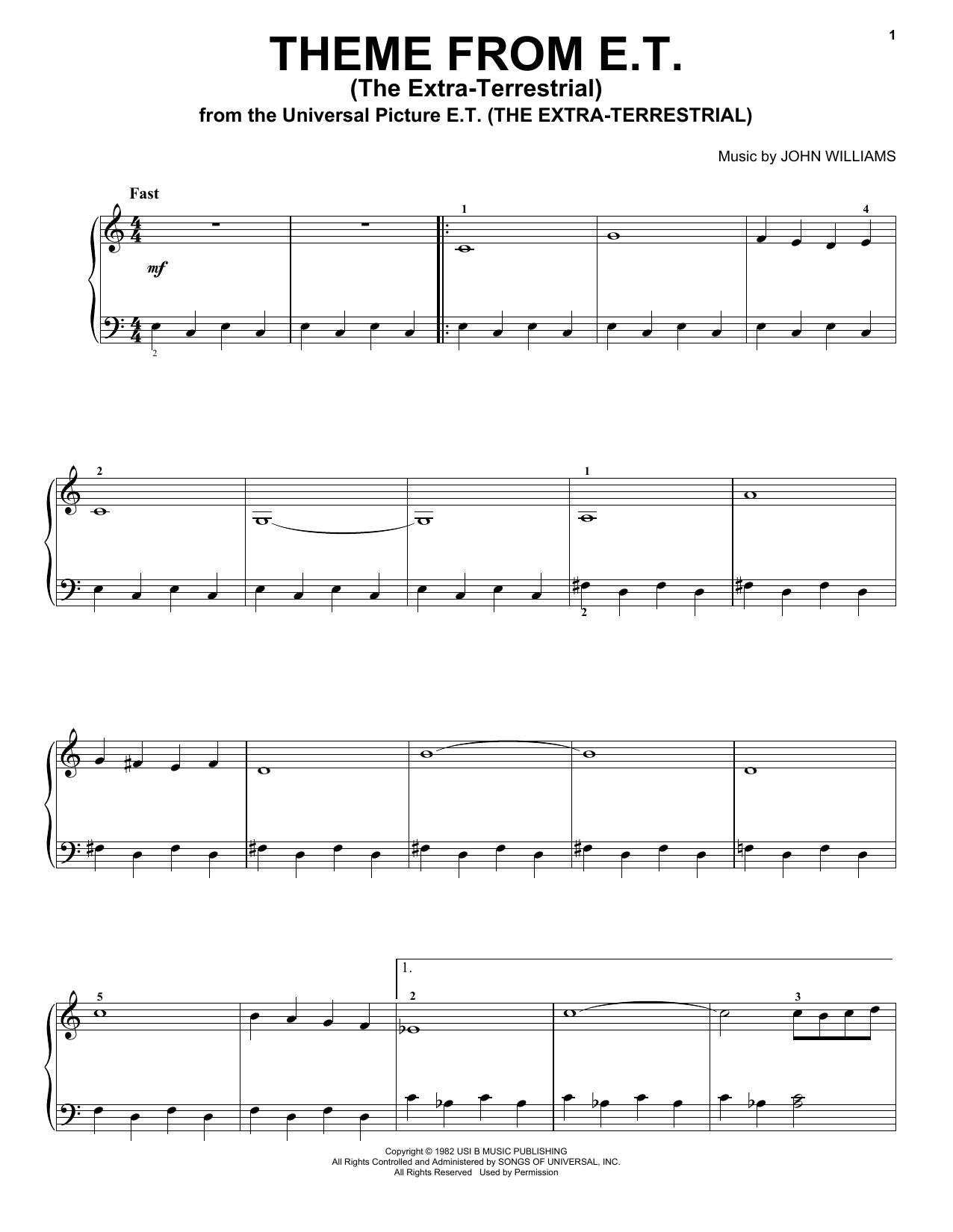 Produktgalerie: Seite 1 von 1 Theme From E.T. (The Extra-Terrestrial), John Williams, Klavier