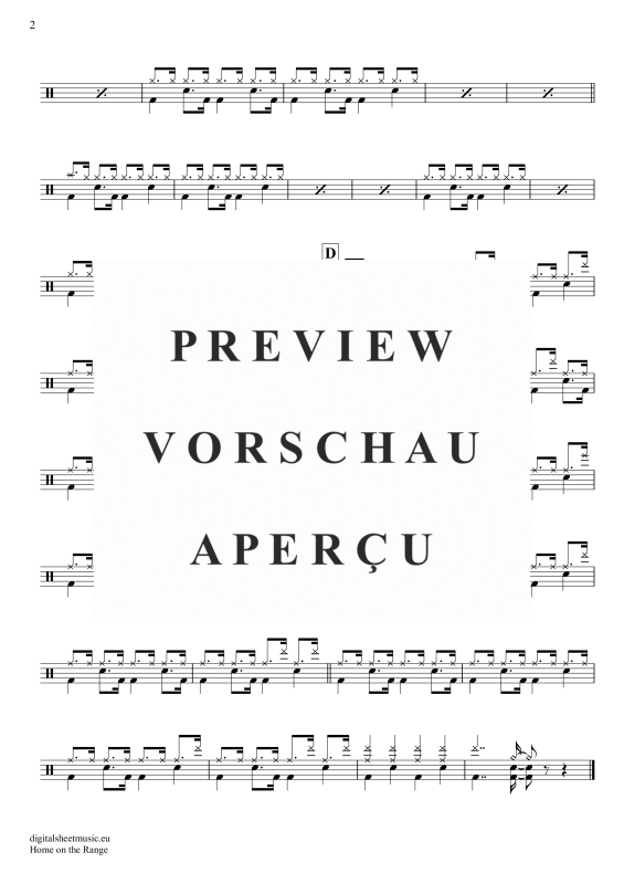 Product gallery: Page 3 of 3 Home On The Range, Folk Song, American, (Drums)