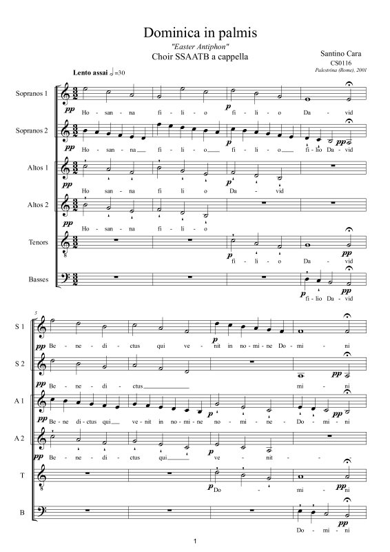 Produktbild zu: Dominica in palmis – OsterantiphonGiovanni Pierluigi Palestrina