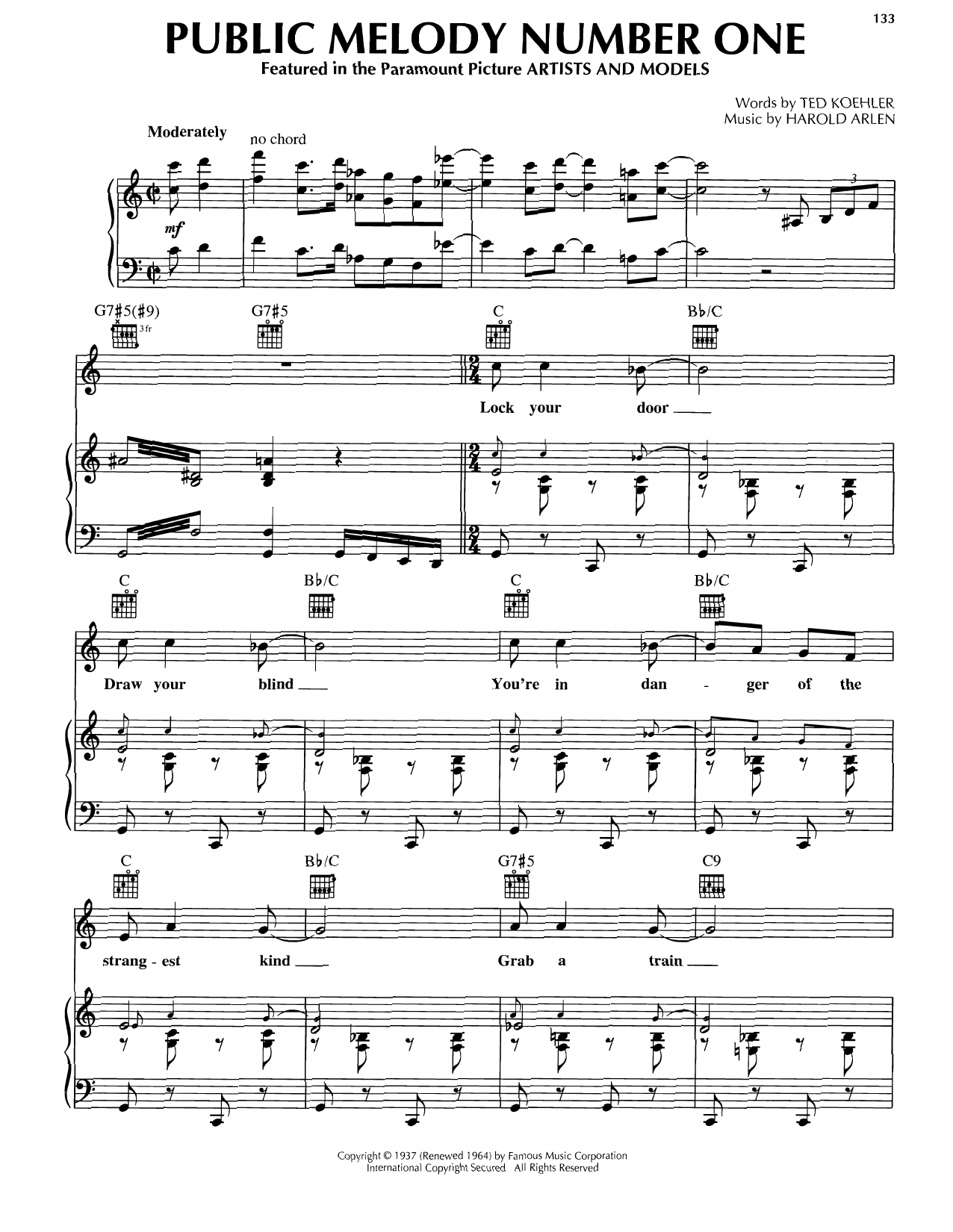 Produktgalerie: Seite 1 von 1 Public Melody Number One, Harold Arlen, Gesang, Gitarre, Klavier
