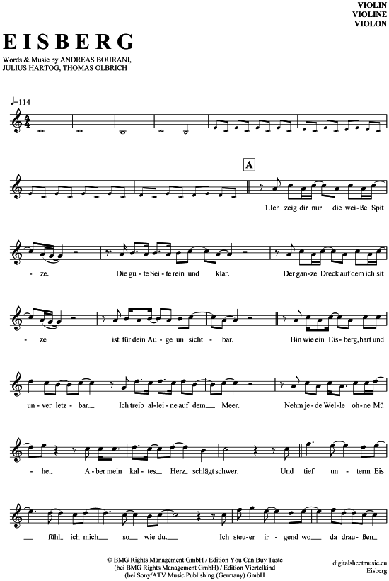 Product gallery: Page 1 of 4 Eisberg , Bourani, Andreas, (violin)