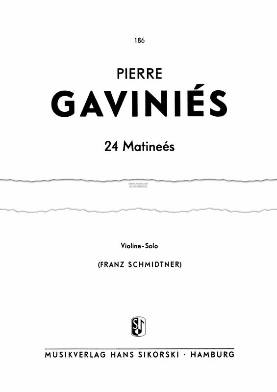 Produktgalerie: Seite 1 von 1 24 Matinées, Pierre Gavinis, Violine